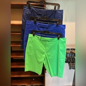 Ralph Lauren Women's Navy, Blue and Lime Green Golf Shorts